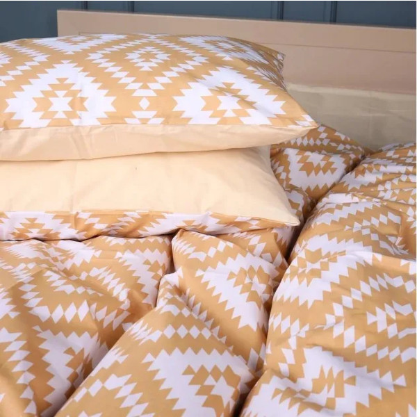 Фото - Комплект постільної білизни MirSon Бязь 17-0729 Golden Geo Zebra 175х210 см (2200010822571)