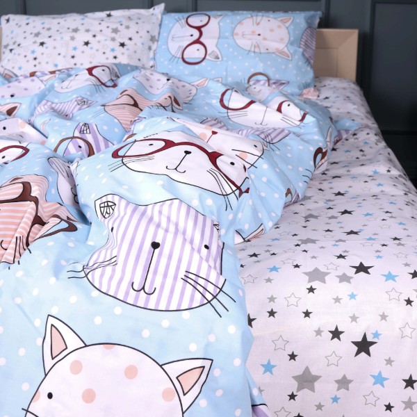 Фото - Комплект постельного белья MirSon Бязь 17-0785 Funny cats 175х210 см (2200011294797)