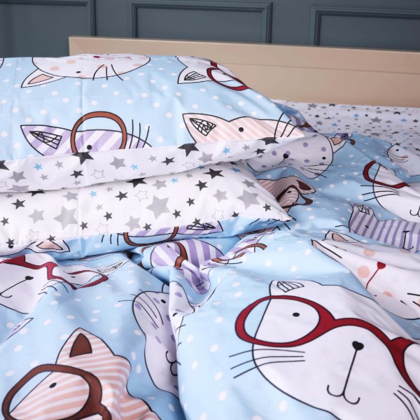 Фото - Комплект постельного белья MirSon Бязь 17-0785 Funny cats 175х210 см (2200011294797)