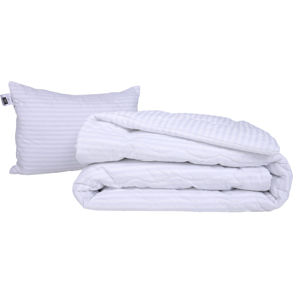 Фото - Ковдра зимова двоспальна MirSon №186 Сolor Fun Line 17-0605 Stripe White Bamboo 172х205 см +нав 2 шт. (2200010857993)