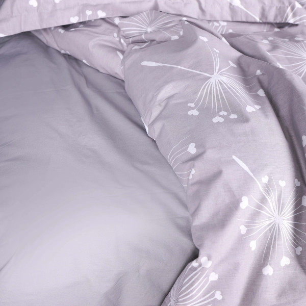 Фото - Комплект постельного белья MirSon 175х210 см 00-3 Grey Dandelions Поплин (2200009701528)