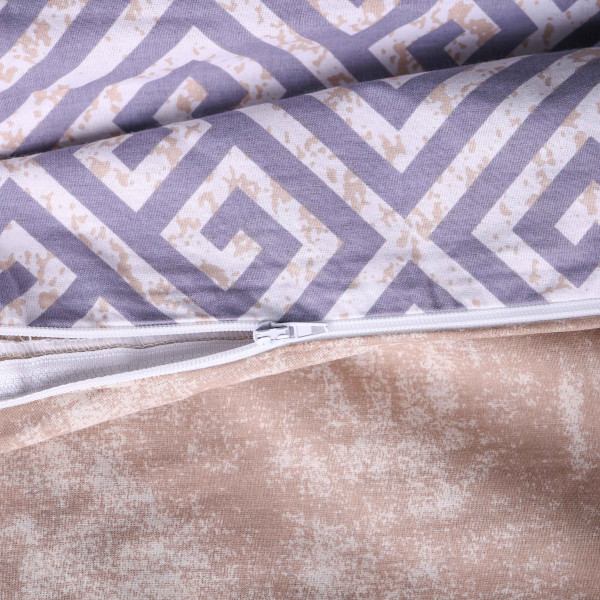 Фото - Комплект постільної білизни MirSon 143х210 см 00-4 Geometry Beige Поплін (2200009702761)