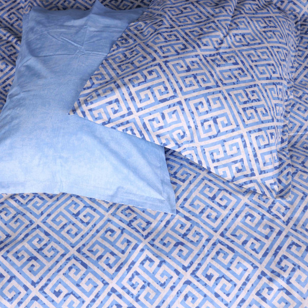 Фото - Комплект постельного белья MirSon 175х210 см 00-5 Geometry Blue Поплин (2200009704055)