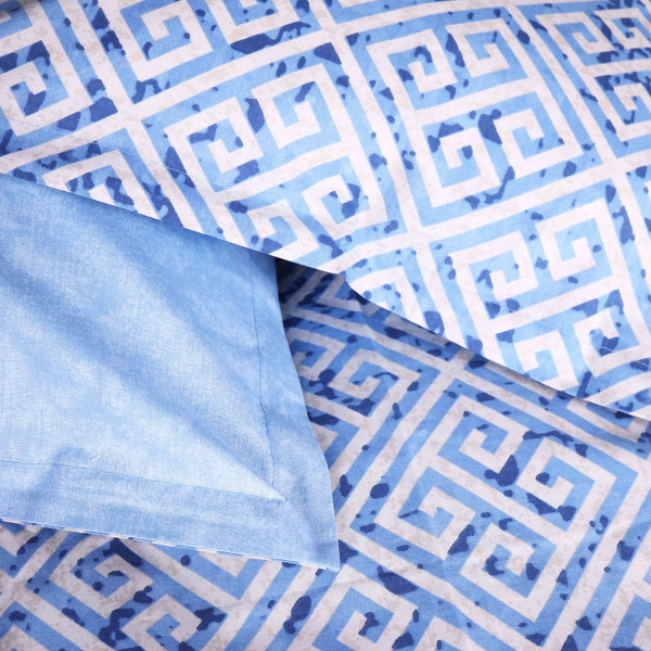 Фото - Комплект постельного белья MirSon 175х210 см 00-5 Geometry Blue Поплин (2200009704055)