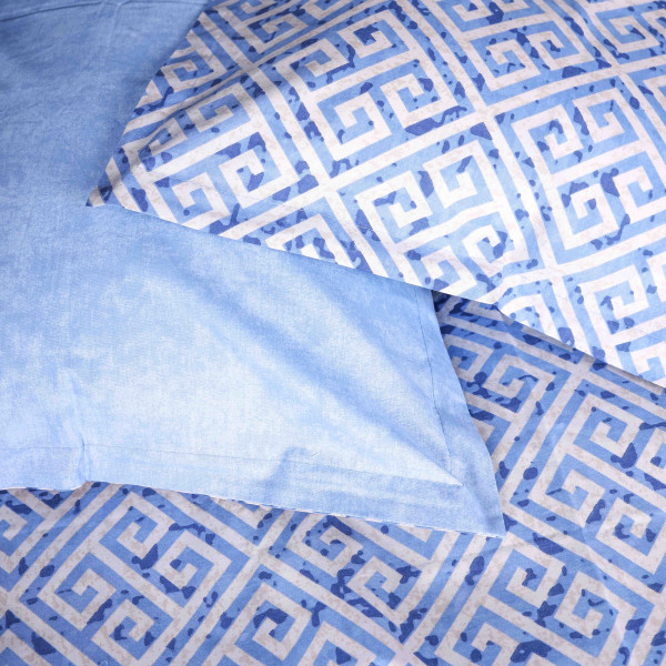 Фото - Комплект постільної білизни MirSon 143х210 см 00-5 Geometry Blue Поплін (2200009704031)