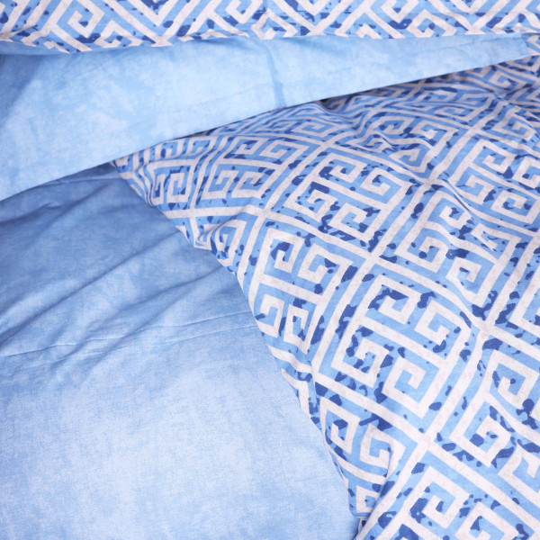 Фото - Комплект постільної білизни MirSon 143х210 см 00-5 Geometry Blue Поплін (2200009704031)