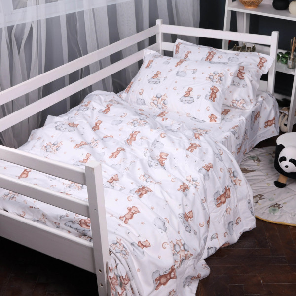 Фото - Комплект постільної білизни MirSon 175x210 см 010 Teddy ballons Фланель (2200009654114)