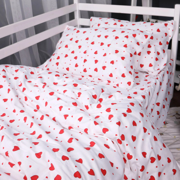 Фото - Комплект постільної білизни MirSon 175x210 см 015 Love Фланель (2200009652639)