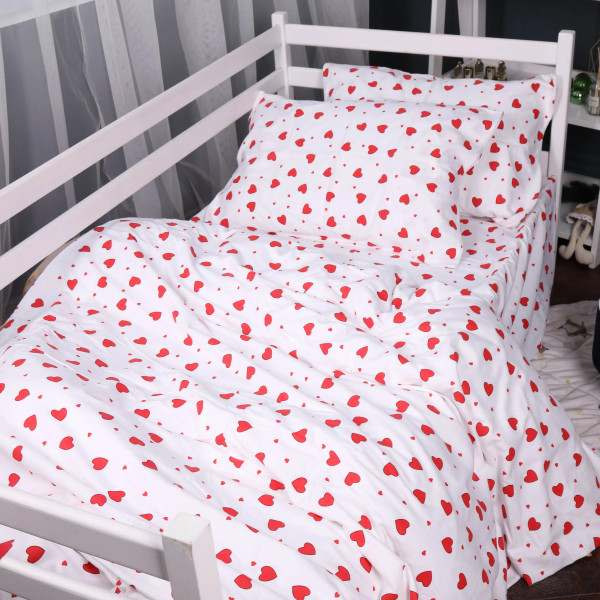 Фото - Комплект постільної білизни MirSon 175x210 см 015 Love Фланель (2200009652639)