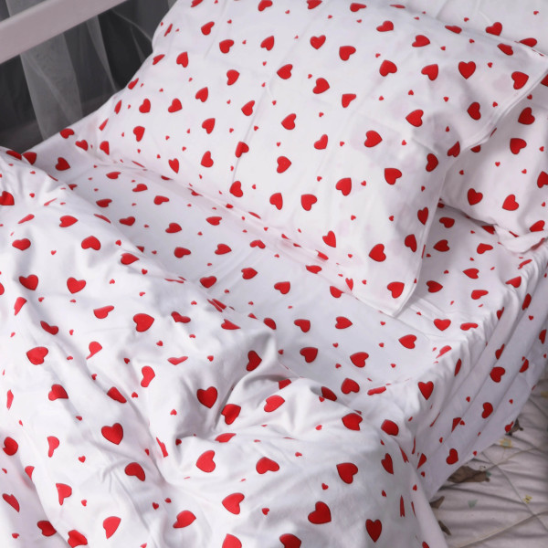 Фото - Комплект постільної білизни MirSon 175x210 см 015 Love Фланель (2200009652639)