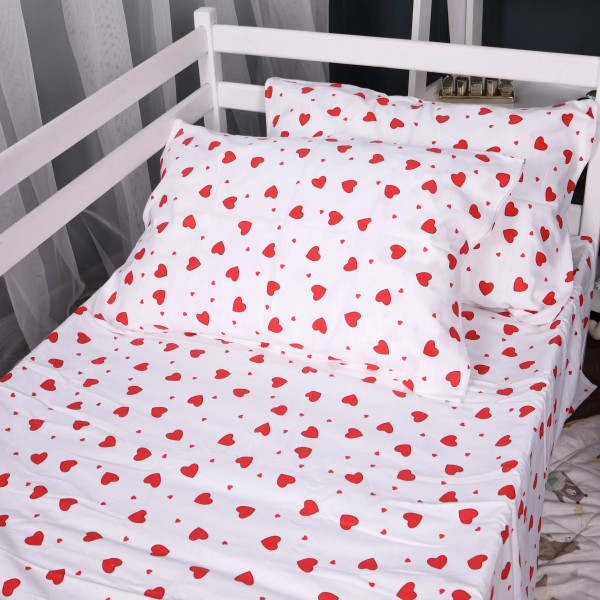 Фото - Комплект постільної білизни MirSon 175x210 см 015 Love Фланель (2200009652639)