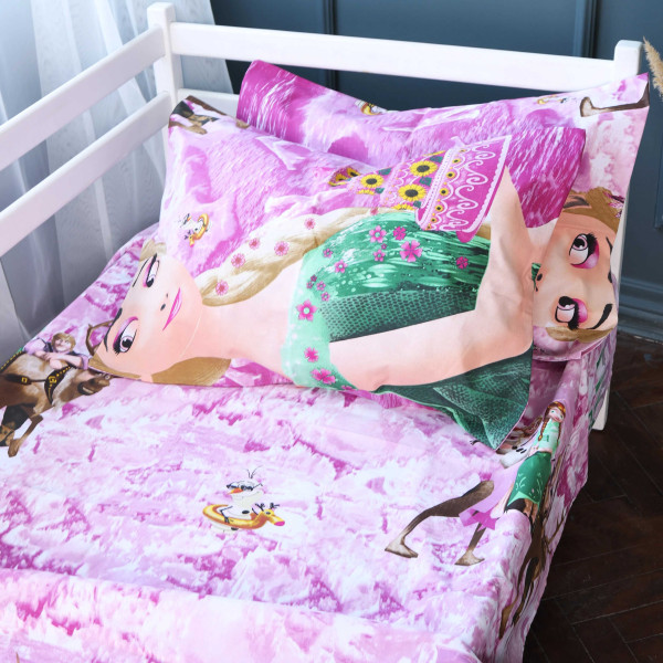 Фото - Комплект постільної білизни MirSon 175x210 см Kids Time 17-0791 Frozen pink Бязь (2200011426556)