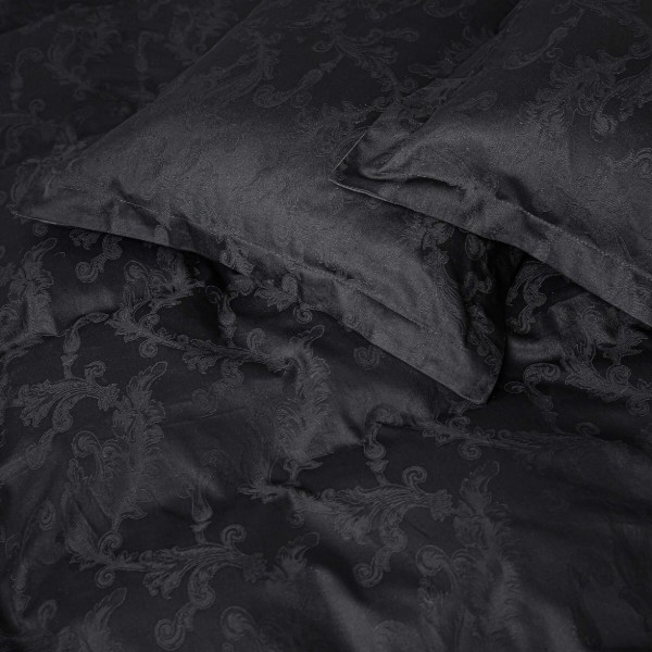 Фото - Комплект постільної білизни MirSon King Size 220x240 см 6031 Count Black Сатин Жакард (2200008763831)