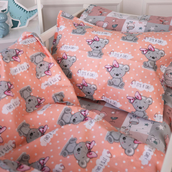 Фото - Комплект постільної білизни MirSon Бязь 20-0028 Little girl Teddy 175х210 (2200010266474)