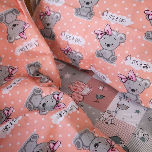 Фото - Комплект постільної білизни MirSon Бязь 20-0028 Little girl Teddy 175х210 (2200010266474)