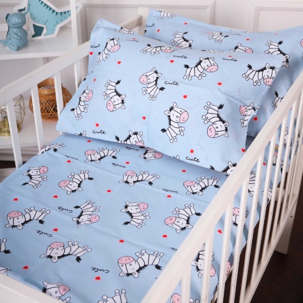 Фото - Комплект постельного белья MirSon Бязь 20-0037 Cute blue zebra 175х210 (2200010270525)