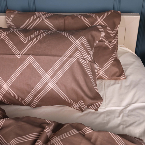 Фото - Комплект постельного белья MirSon Сатин 22-1413 Brown Geometry 175х210 (2200011123202)