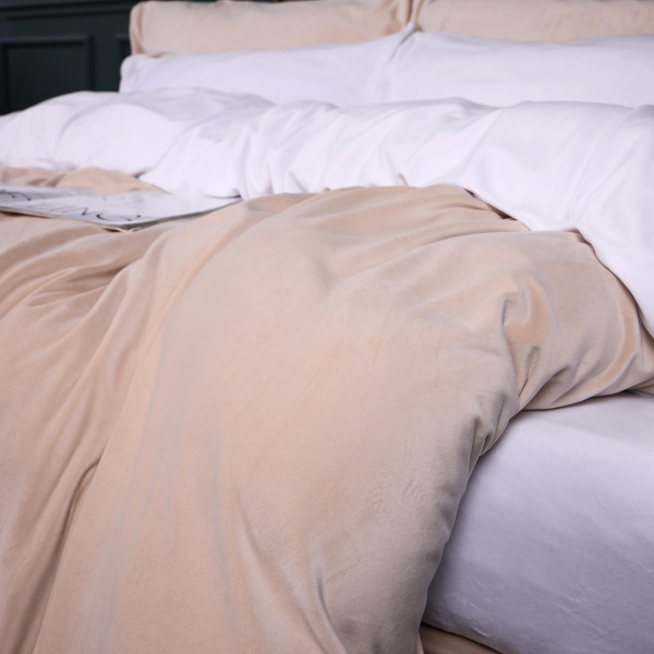 Фото - Комплект постельного белья MirSon Велюр Winter Frost 28-0001 + 28-0004 Gardenia Velvet 200х220 (2200004003849)