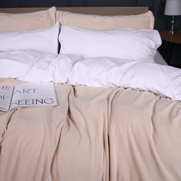 Фото - Комплект постельного белья MirSon Велюр Winter Frost 28-0001 + 28-0004 Gardenia Velvet 200х220 (2200004003849)