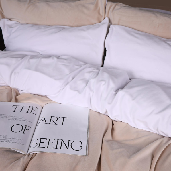 Фото - Комплект постельного белья MirSon Велюр Winter Frost 28-0001 + 28-0004 Gardenia Velvet 200х220 (2200004003849)