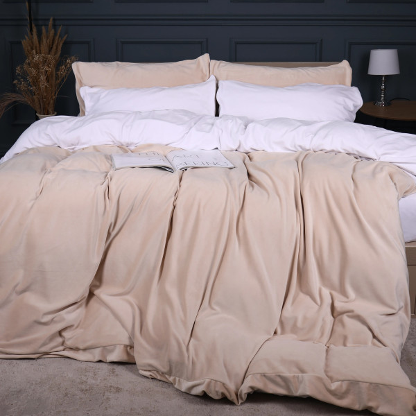 Фото - Комплект постельного белья MirSon Велюр Winter Frost 28-0001 + 28-0004 Gardenia Velvet 200х220 (2200004003849)