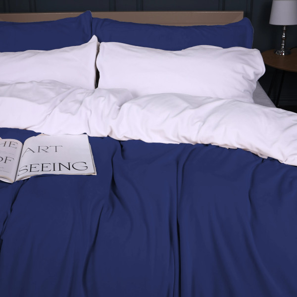 Фото - Комплект постельного белья MirSon Велюр Winter Frost 28-0001 + 28-0006 Bellflower Velvet 200х220 (2200004004648)