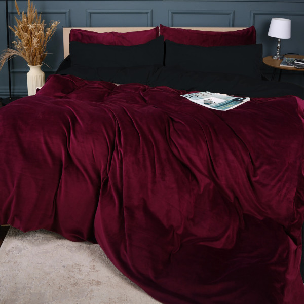 Фото - Комплект постільної білизни MirSon Велюр Winter Frost 28-0007 + 28-0002 Poinsettia Velvet 175х210 (2200004007434)