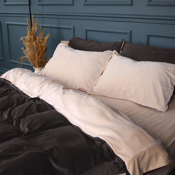 Фото - Комплект постельного белья MirSon Велюр Winter Frost 28-0004 + 28-0003 Kohleria Velvet 200х220 (2200004008646)