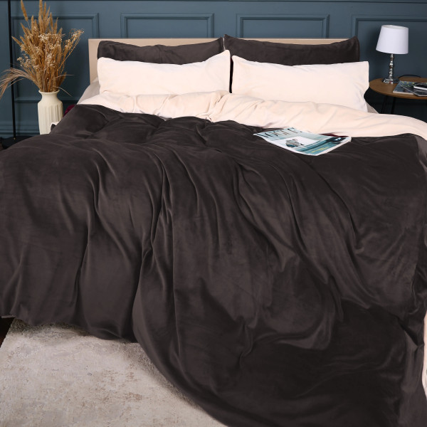 Фото - Комплект постельного белья MirSon Велюр Winter Frost 28-0004 + 28-0003 Kohleria Velvet 200х220 (2200004008646)