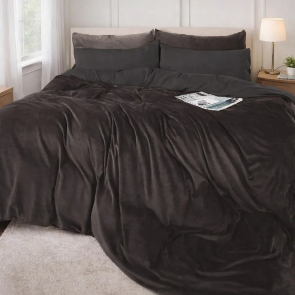 Фото - Комплект постельного белья MirSon Велюр Winter Frost 28-0005 + 28-0003 Anemone Velvet 200х220 (2200004009049)