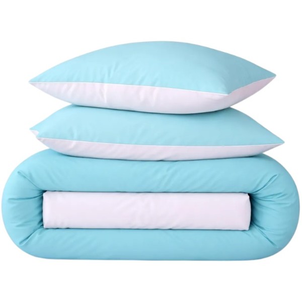 Фото - Комплект постільної білизни MirSon Ranforce Elite White-mint (11-2107+11-2208) 220х240 (2200004703718)