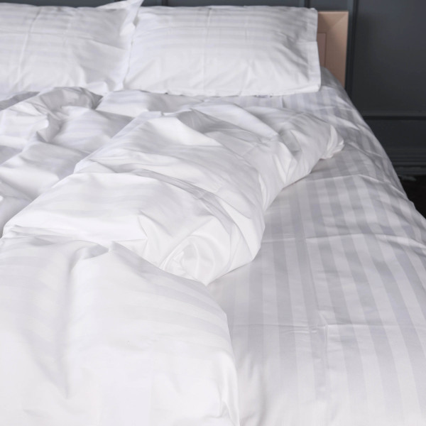 Фото - Комплект постельного белья MirSon Satin Stripe 30-0001 White 175х210 см (2200005245675)