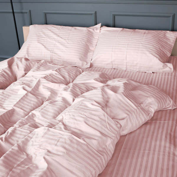 Фото - Комплект постільної білизни MirSon Satin Stripe 30-0007 Pink 143х210 см (2200005249901)