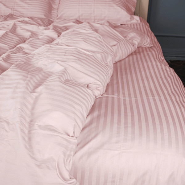 Фото - Комплект постільної білизни MirSon Satin Stripe 30-0007 Pink 143х210 см (2200005249901)