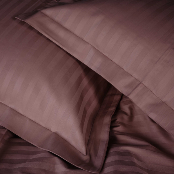 Фото - Комплект постельного белья MirSon Satin Stripe 30-0008 Smoky Pink 220х240 см King Size (2200005250310)