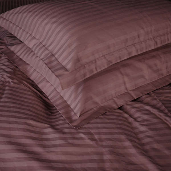 Фото - Комплект постельного белья MirSon Satin Stripe 30-0008 Smoky Pink 143х210 см (2200005250327)