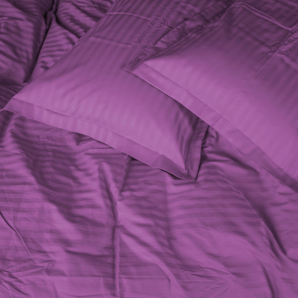 Фото - Комплект постільної білизни MirSon Satin Stripe 30-0009 Purple 220х240 см King Size (2200005250730)