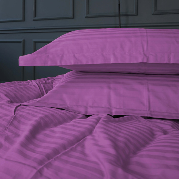Фото - Комплект постільної білизни MirSon Satin Stripe 30-0009 Purple 220х240 см King Size (2200005250730)