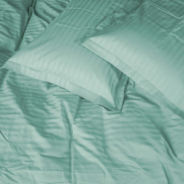 Фото - Комплект постільної білизни MirSon Satin Stripe 30-0013 Azure 175х210 см (2200005252390)