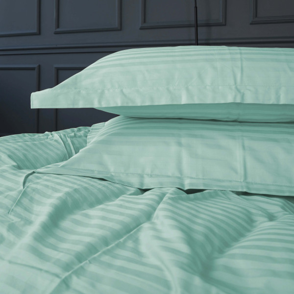 Фото - Комплект постільної білизни MirSon Satin Stripe 30-0013 Azure 175х210 см (2200005252390)