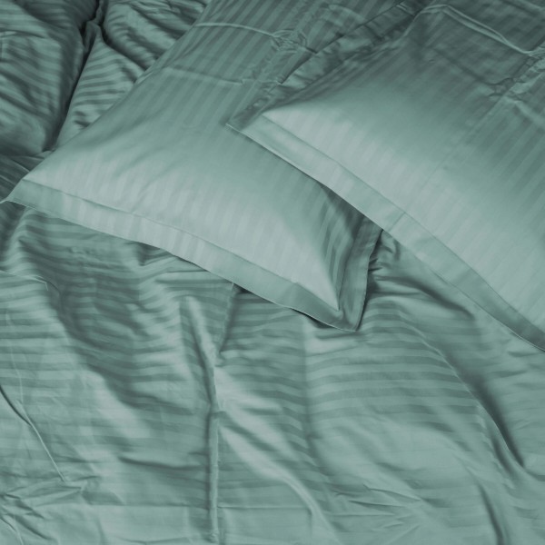 Фото - Комплект постільної білизни MirSon Satin Stripe 30-0015 Green Wave 143х210 см (2200005253229)