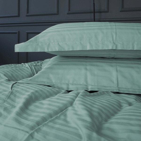 Фото - Комплект постільної білизни MirSon Satin Stripe 30-0015 Green Wave 143х210 см (2200005253229)