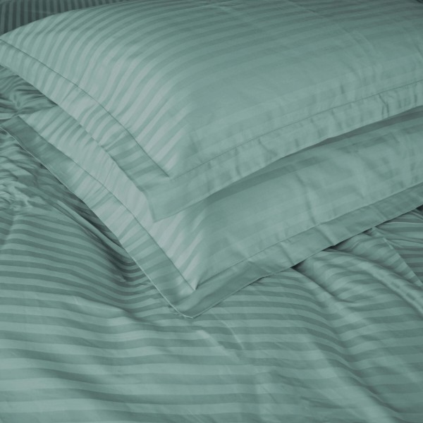 Фото - Комплект постільної білизни MirSon Satin Stripe 30-0015 Green Wave 143х210 см (2200005253229)