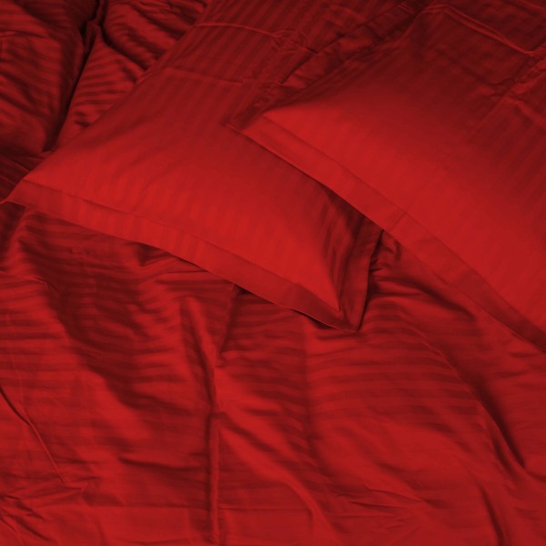 Фото - Комплект постільної білизни MirSon Satin Stripe 30-0018 Red 143х210 см (2200005254486)