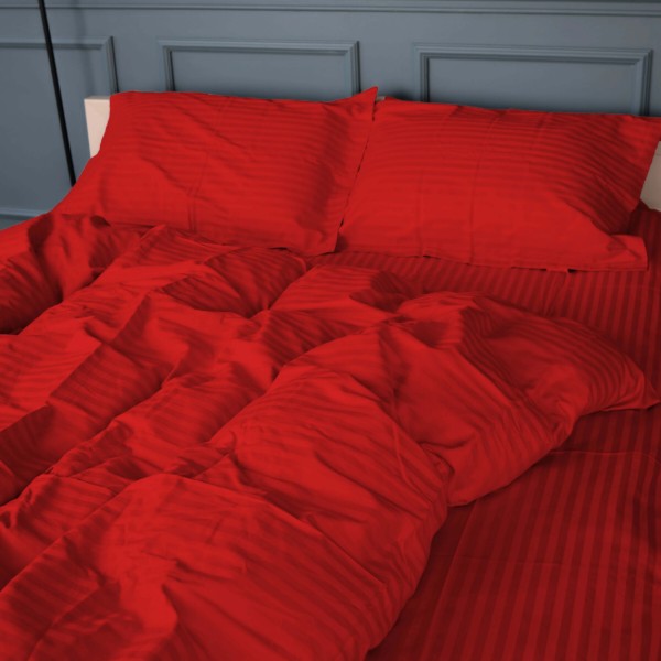 Фото - Комплект постільної білизни MirSon Satin Stripe 30-0018 Red 143х210 см (2200005254486)