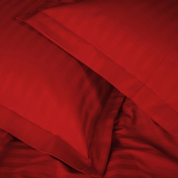 Фото - Комплект постільної білизни MirSon Satin Stripe 30-0018 Red 220х240 см King Size (2200005254523)