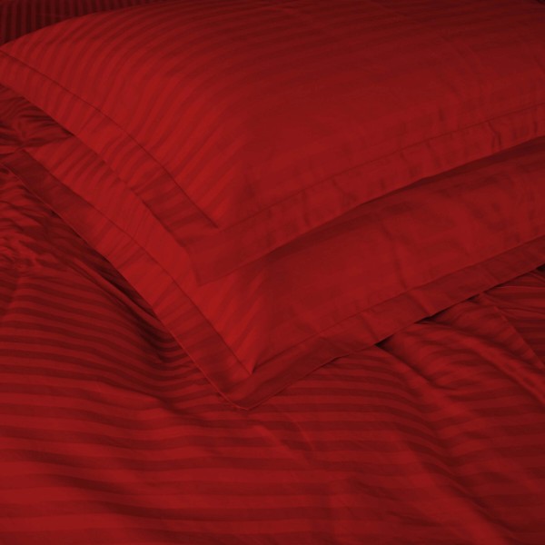 Фото - Комплект постільної білизни MirSon Satin Stripe 30-0018 Red 220х240 см King Size (2200005254523)