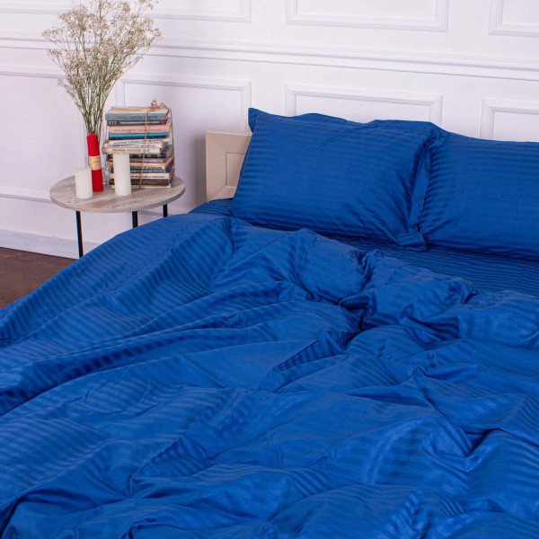 Фото - Комплект постельного белья MirSon Satin Stripe 30-0019 Blue 143х210 см (2200005254905)