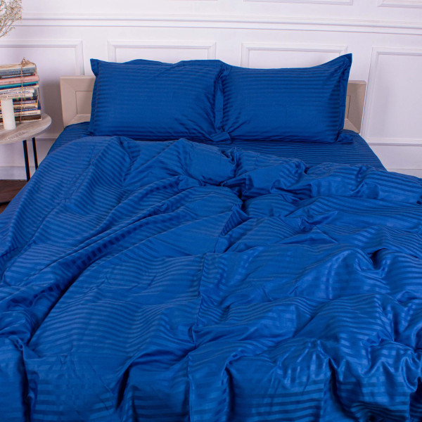 Фото - Комплект постельного белья MirSon Satin Stripe 30-0019 Blue 143х210 см (2200005254905)