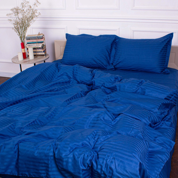 Фото - Комплект постельного белья MirSon Satin Stripe 30-0019 Blue 143х210 см (2200005254905)